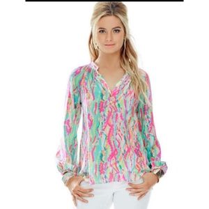 Lilly Pulitzer Elsa blouse 100% silk